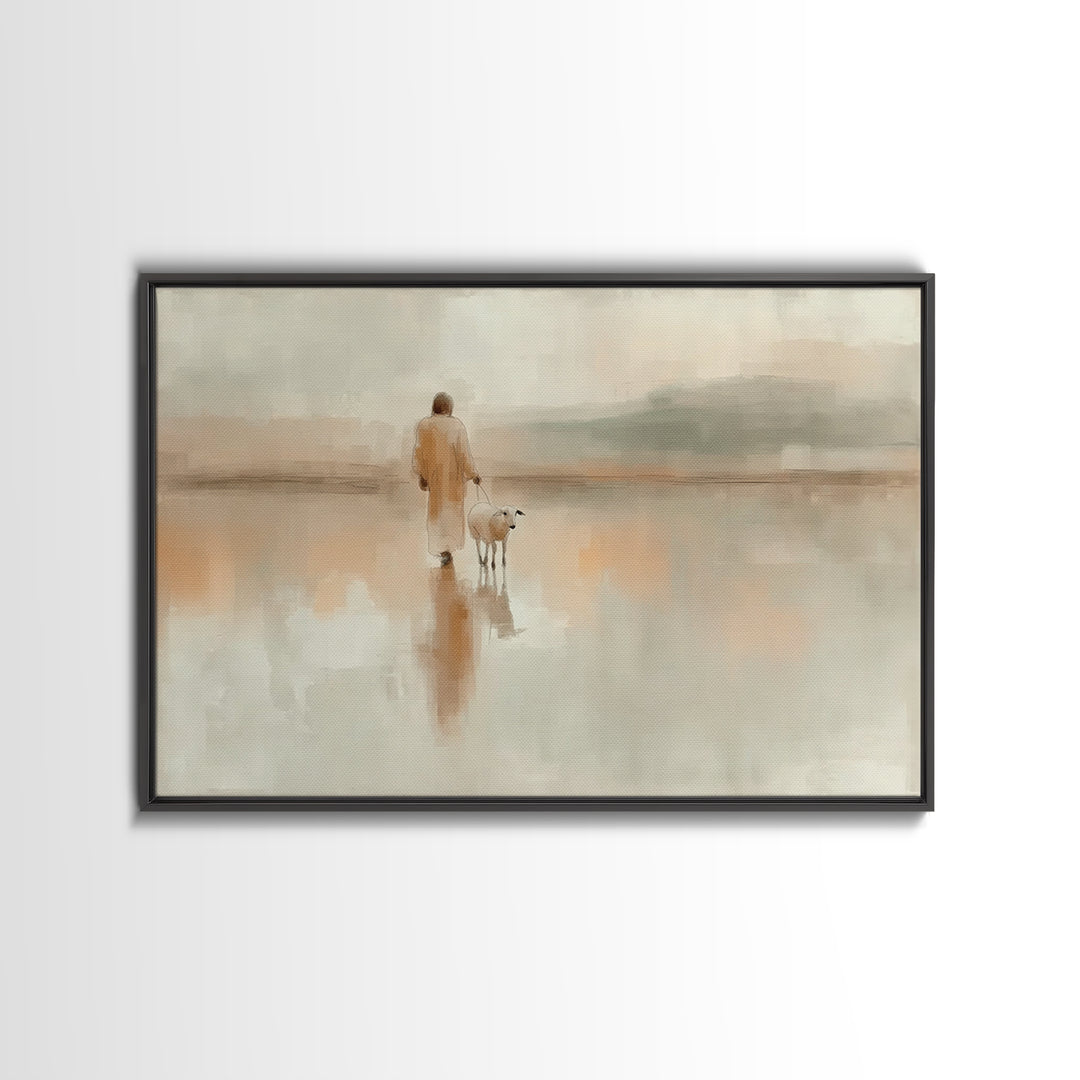 Gentle Steps Home | Framed Canvas Print | Christian Wall Art | Jesus Painting Canvas | Christian Decorations | Unique Christian Art | Chris