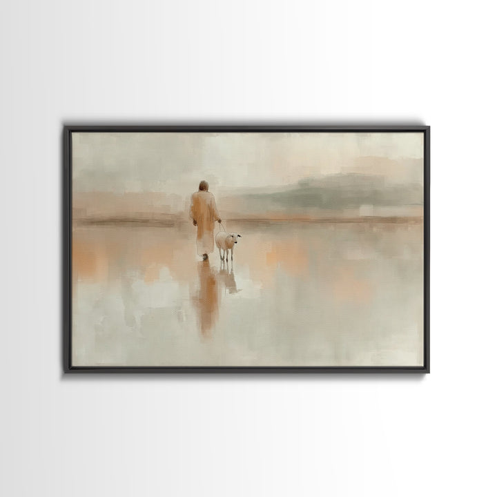 Gentle Steps Home | Framed Canvas Print | Christian Wall Art | Jesus Painting Canvas | Christian Decorations | Unique Christian Art | Chris