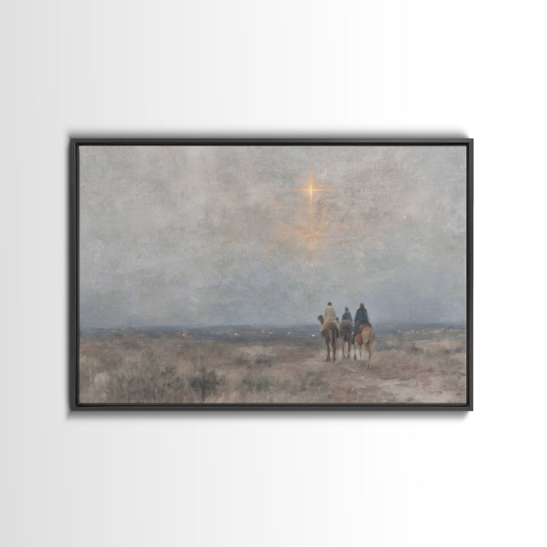 Heavenward Light, Framed Canvas Print, Christian Art Canvas, Christmas Wall Art, Subtle Christian Art, Framed Christmas Art, Christian Gift