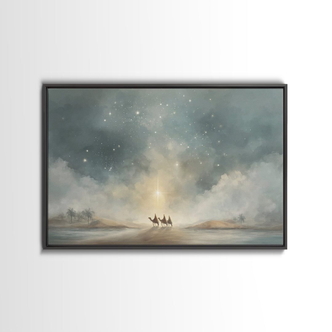 Guided By Glory – Framed Canvas Print – Christian Art Print – Christmas Art – Christian Christmas Decorations – Christian Art Canvas – Mode