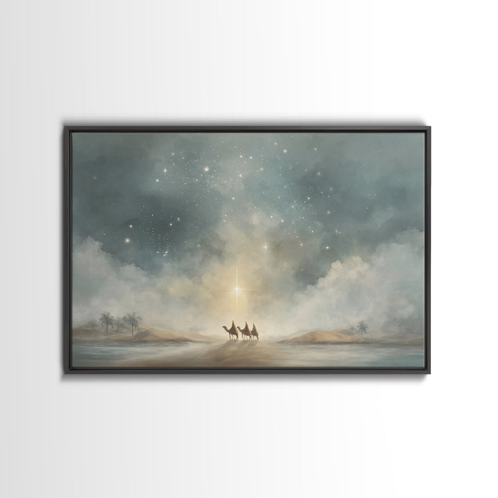 Guided By Glory – Framed Canvas Print – Christian Art Print – Christmas Art – Christian Christmas Decorations – Christian Art Canvas – Mode
