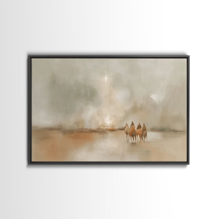 Night Of Wonder, Framed Canvas Print, Christian Wall Art, Christian Art Canvas, Christmas Art Work, Modern Christmas Art, Christian Art Gif