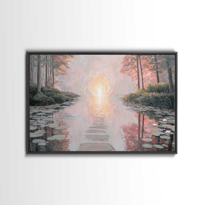 Path Of Heavenly Light – Framed Canvas Print – Christian Art Canvas – Christian Wall Art – Large Christian Art – Modern Christian Painting