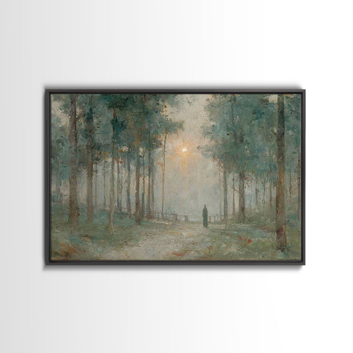 Forest Dawn Promise – Framed Canvas Print – Christian Art Painting – Christian Wall Art – Christian Art Canvas – Subtle Christian Paintings