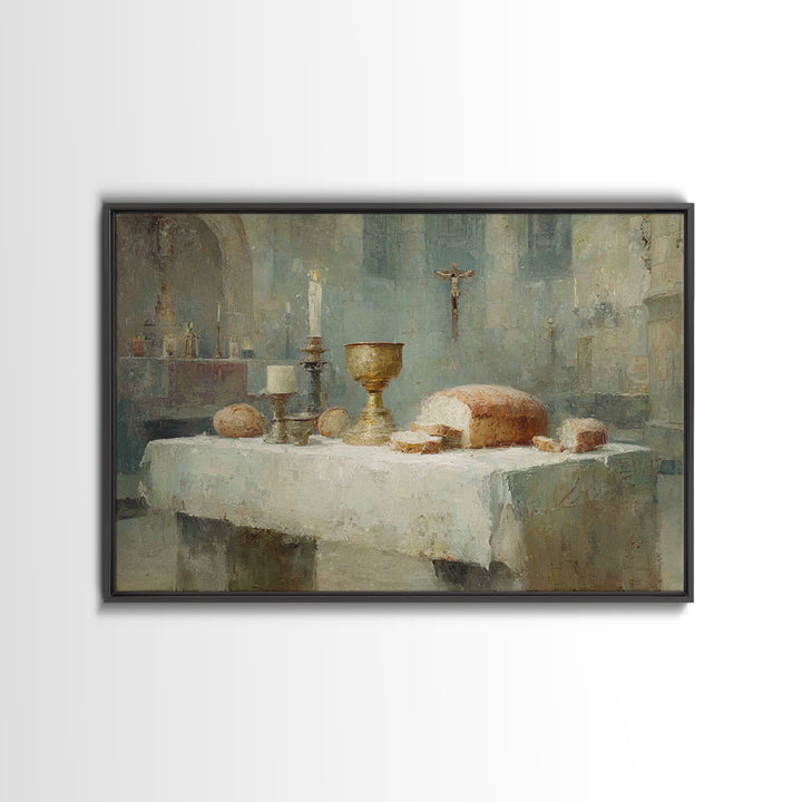 Chalice Of Peace – Framed Canvas Print – Christian Wall Art – Subtle Christian Art – Christian Art Canvas – Christmas Wall Art – White Chri