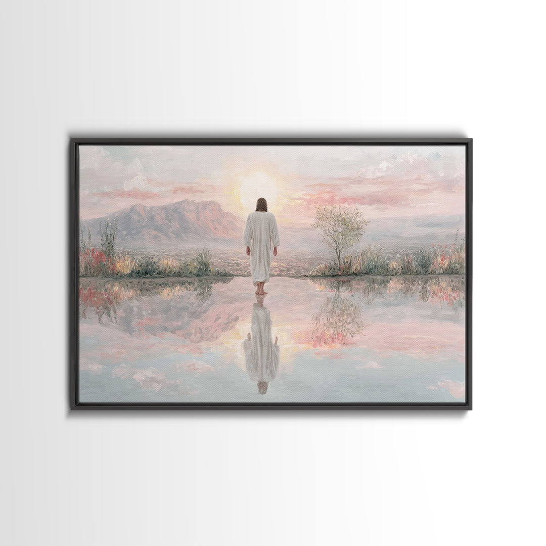 Radiant Mountain Path – Framed Canvas Print – Christian Art – Christian Art Canvas – Jesus Painting – Christian Wall Art – Modern Christian