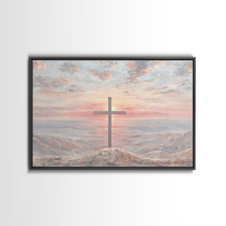 Dawn Of Redemption, Framed Canvas Print, Christian Wall Art, Modern Christian Art, Christian Art Canvas, Jesus Painting, Christian Christma