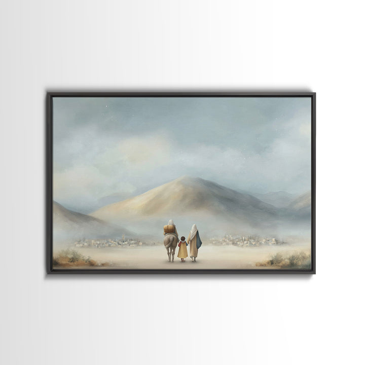 Path Toward Bethlehem, Framed Canvas Print, Christian Art Canvas, Christian Wall Art, Christmas Art Prints, Modern Christian Art