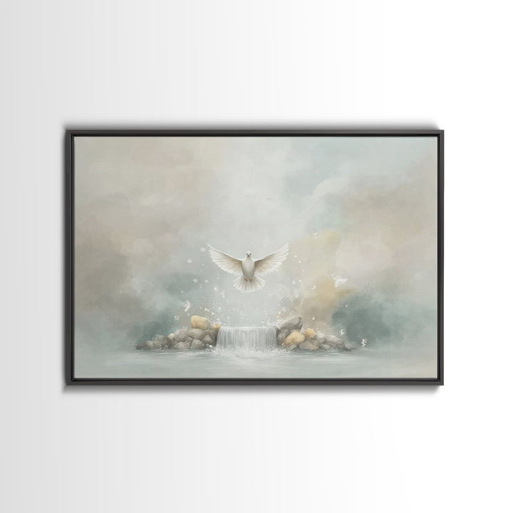 Gentle Ascent | Framed Canvas Print | Christian Art Canvas | Christian Wall Art | Christian Art | Moody Christmas Art | Christian Decoratio
