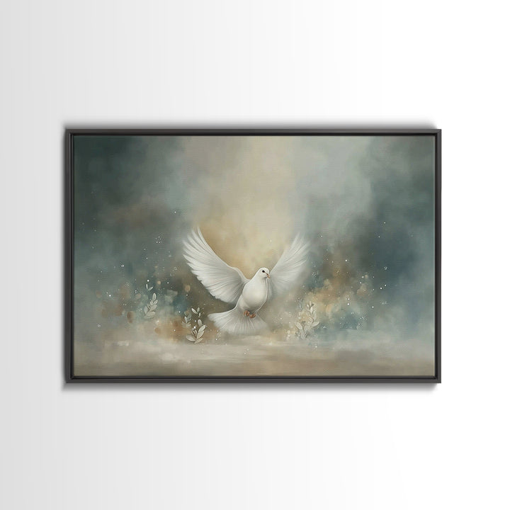 Dove Of Glory – Framed Canvas Print – Christian Art – Christian Wall Art – Christian Canvas – Christmas Art – Christian Gift Ideas