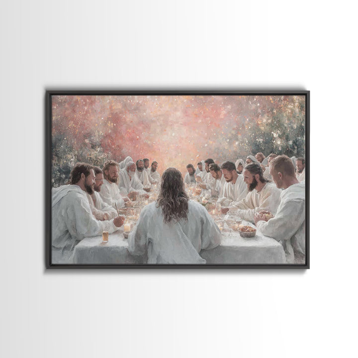 Divine Communion - Framed Canvas Print - Christian Wall Art - Christian Art Canvas - Large Jesus Painting - Christian Gift Ideas - Subtle C