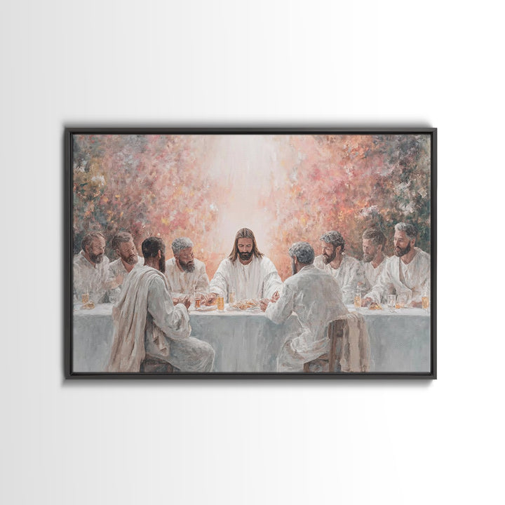 Heavenly Supper - Framed Canvas Print - Christian Art Canvas - Christian Wall Art - Modern Jesus Art - Christian Christmas Art - Christian