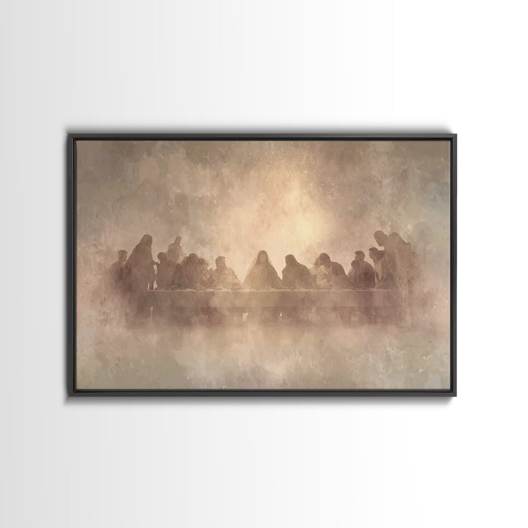 Heavenly Communion – Framed Canvas Print – Christian Wall Art – Jesus Painting – Christian Art Canvas – Christian Christmas Art – Unique Ch