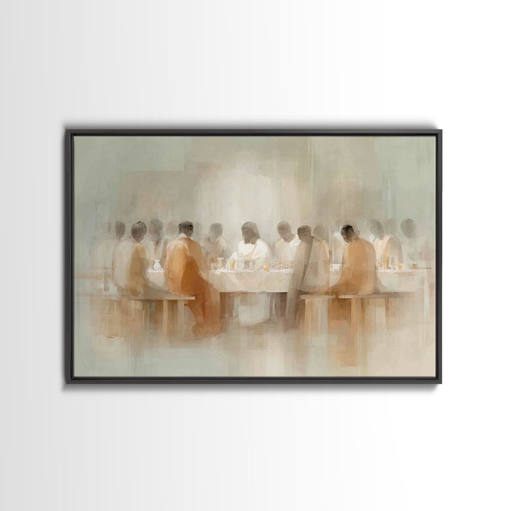 Holy Supper Light – Framed Canvas Print – Minimalist Christian Art – Christian Wall Art – Jesus Painting – Subtle Christian Art – Christian