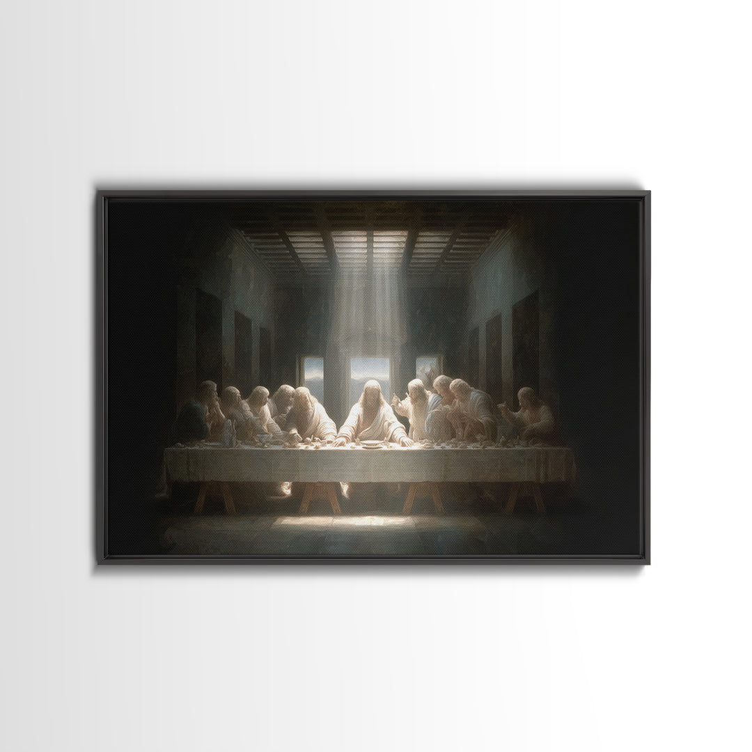 Divine Table Grace | Framed Canvas Print | Christian Christmas Art | Jesus Wall Art | Modern Christian Art | Christian Art Canvas | Christi