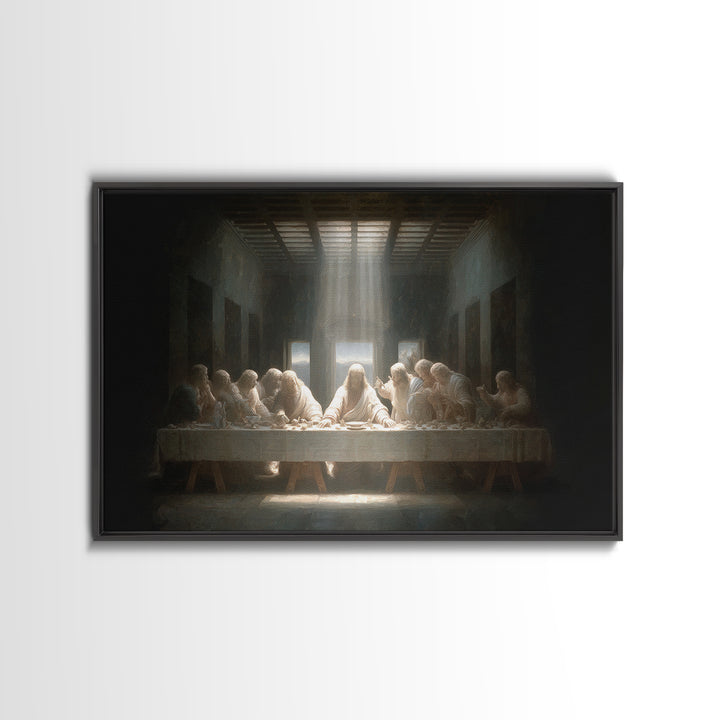 Divine Table Grace | Framed Canvas Print | Christian Christmas Art | Jesus Wall Art | Modern Christian Art | Christian Art Canvas | Christi