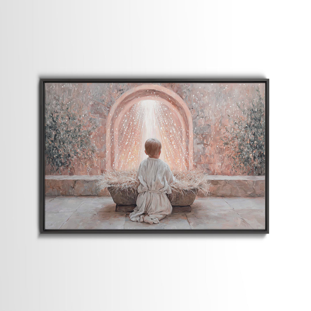 Child Of Radiance – Framed Canvas Print – Christian Art Work – Christmas Art Prints – Christian Wall Art – Jesus Art Print – Christian Chri