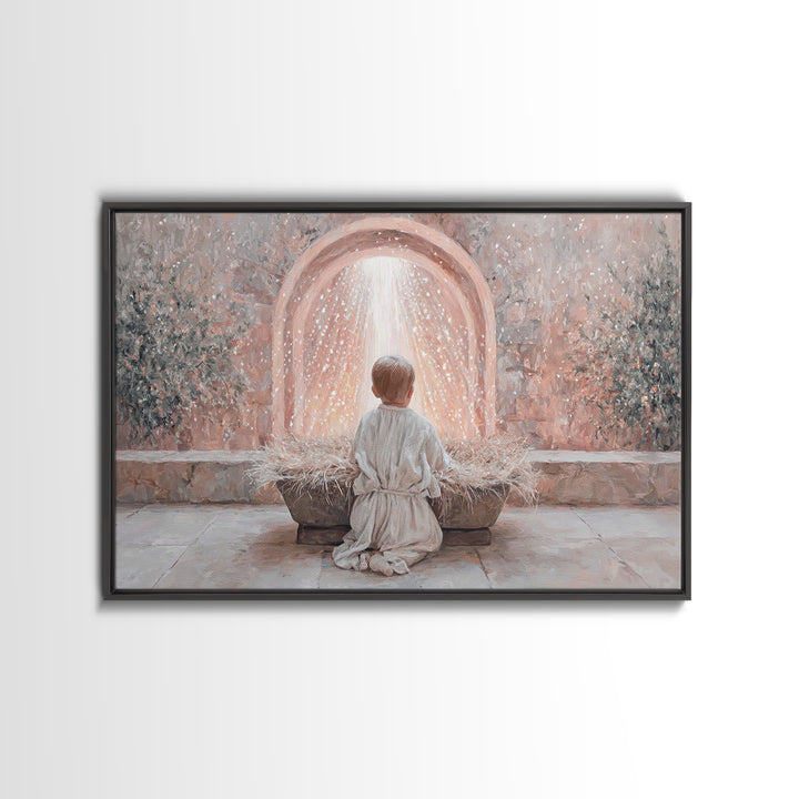 Child Of Radiance – Framed Canvas Print – Christian Art Work – Christmas Art Prints – Christian Wall Art – Jesus Art Print – Christian Chri