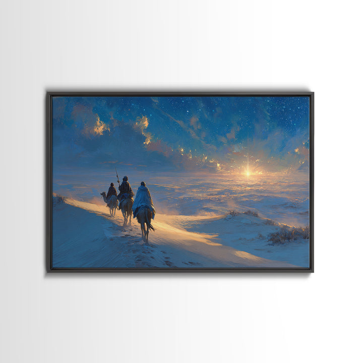 Journey Of The Magi – Framed Canvas Print – Christian Wall Art – Christmas Art Work – Christian Art Canvas – Modern Christian Art – Jesus C