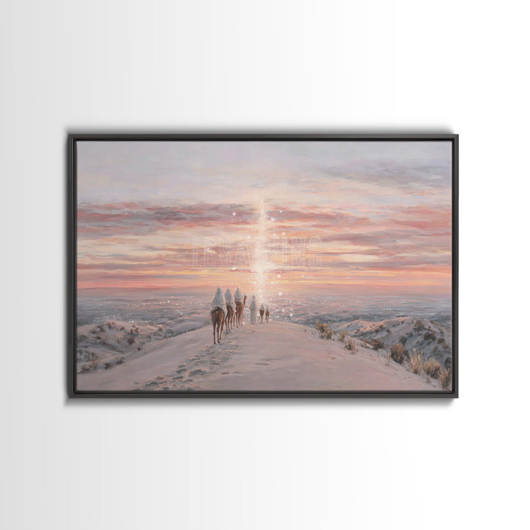 The Guiding Light – Framed Canvas Print – Christian Wall Art – Christian Art Canvas – Christmas Art – Jesus Painting – Christian Christmas