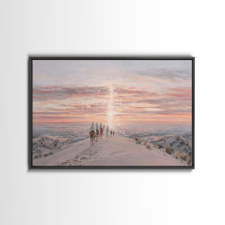 The Guiding Light – Framed Canvas Print – Christian Wall Art – Christian Art Canvas – Christmas Art – Jesus Painting – Christian Christmas