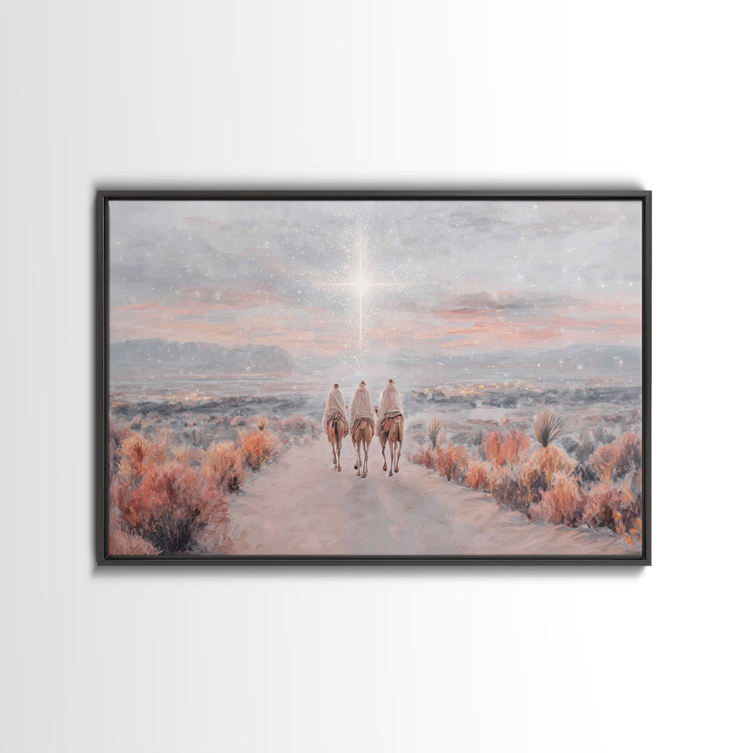 Bethlehem Road | Framed Canvas Print | Christian Art Canvas | Christmas Wall Art | Christian Christmas Art | Christian Art Work | Jesus Pai