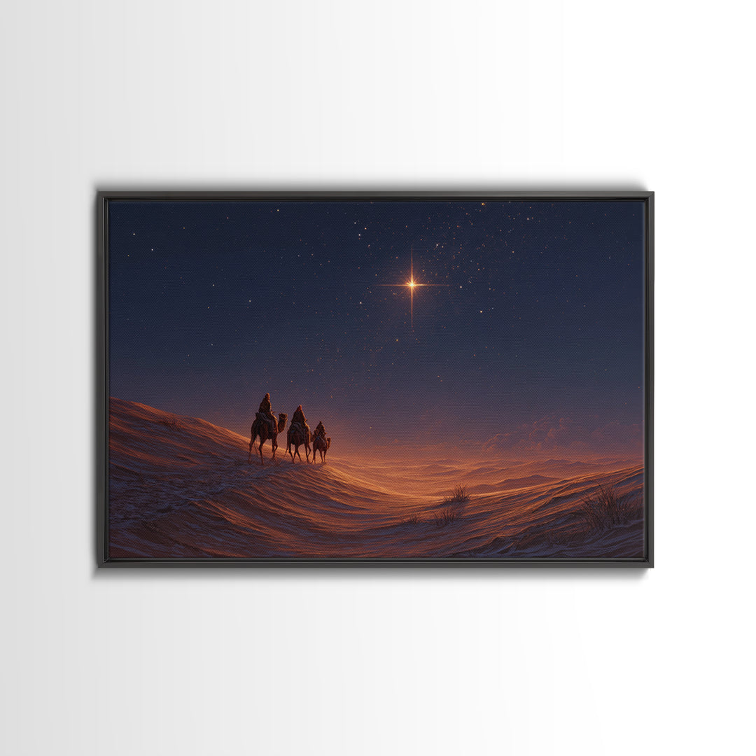 Holy Night Rise, Framed Canvas Print, Christian Christmas Art, Christian Art Canvas, Christmas Wall Art, Jesus Painting, Christian Art Prin