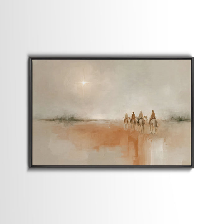 Desert Light – Framed Canvas Print – Christian Art – Christian Art Canvas – Christmas Art – Jesus Painting – Christian Christmas Art