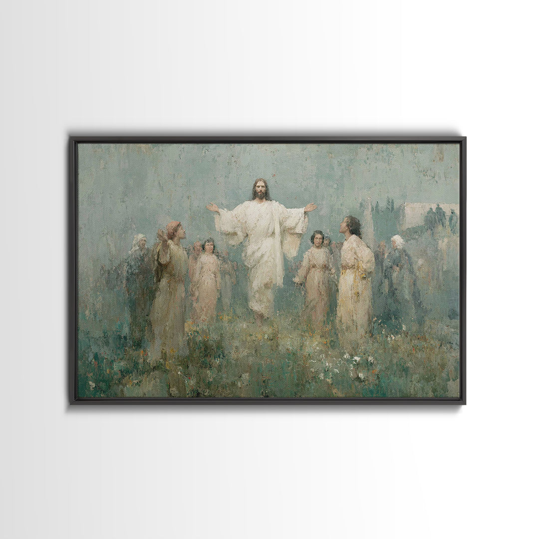 Risen Glory – Framed Canvas Print – Christian Wall Art – Jesus Painting – Christian Art Canvas – Christmas Art – Christian Decor
