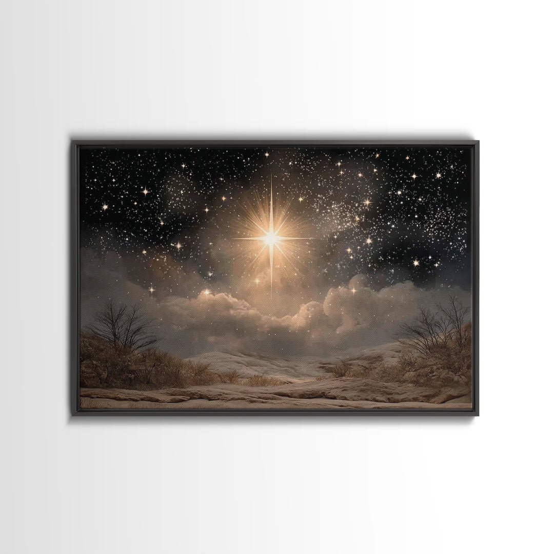 Star Of Wonder, Framed Canvas Print, Christian Art Canvas, Christmas Art, Christian Wall Art, Christian Christmas Decor, Christian Gift Ide