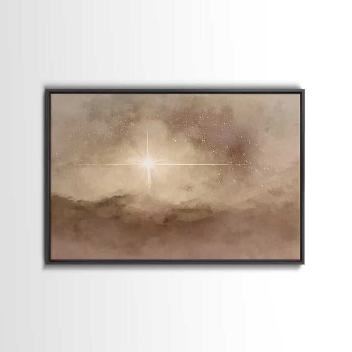 Divine Horizon | Framed Canvas Print | Christian Art Canvas | Christian Wall Art | Christmas Art | Christian Christmas Art | Jesus Painting