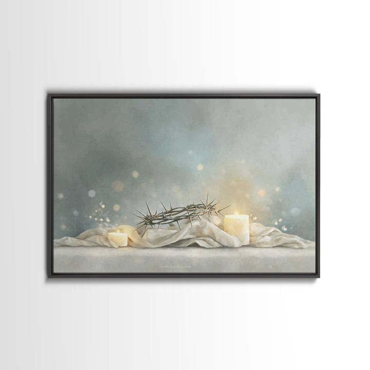 Light Of Hope, Framed Canvas Print, Christian Art Print, Christian Wall Art, Jesus Painting, Christmas Art, Christian Gift Ideas