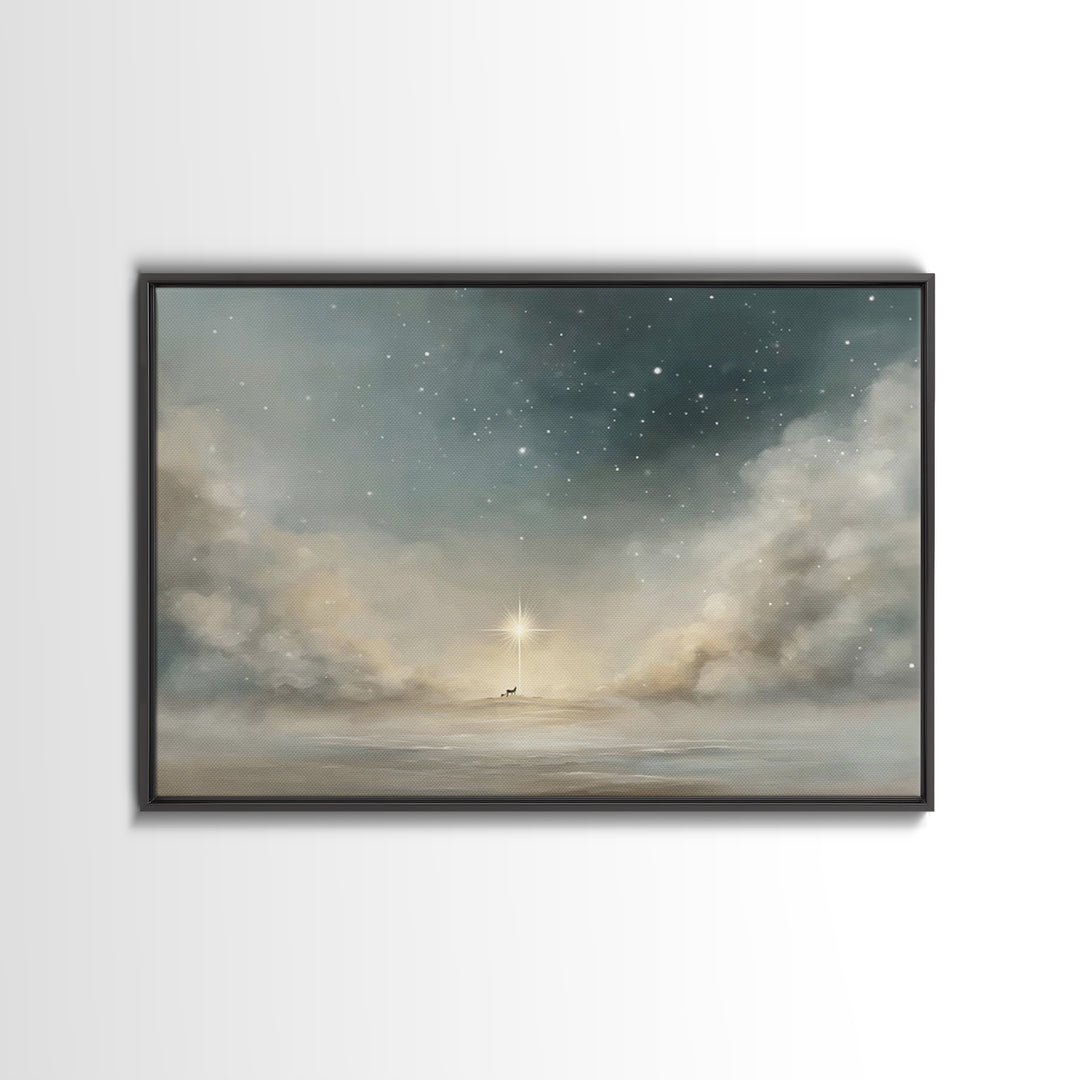 Sacred Journey – Framed Canvas Print – Christian Art Canvas – Christian Wall Art – Christmas Art – Christian Christmas Decor – Jesus Painti