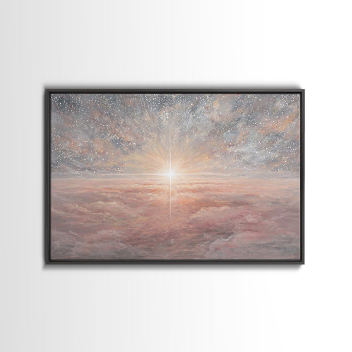 Heaven’s Promise – Framed Canvas Print – Christian Wall Art – Christmas Art – Christian Art Canvas – Christian Christmas Decor – Christian