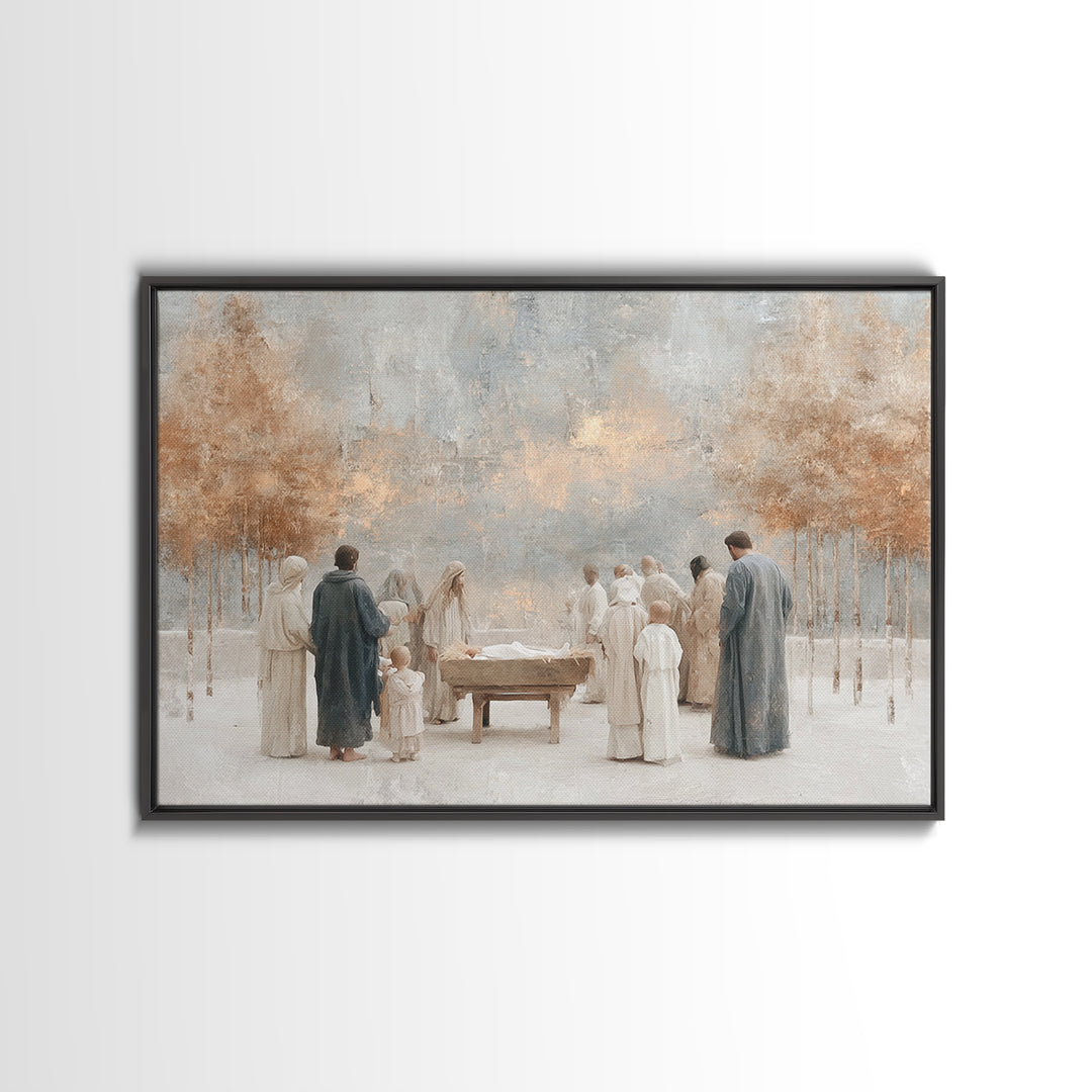 Golden Dawn – Framed Canvas Print – Christian Art Canvas – Christmas Art – Christian Gift – Jesus Painting – Christian Wall Art