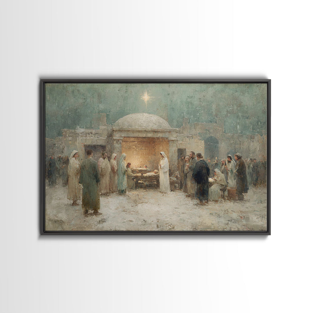 Sacred Star – Framed Canvas Print – Christmas Art – Christian Art Canvas – Christian Gift – Christian Wall Art – Jesus Painting