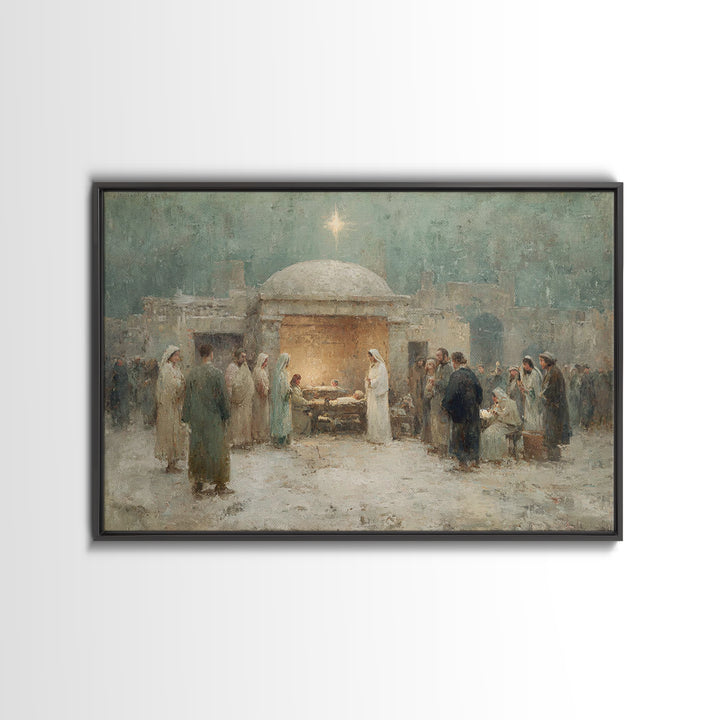 Sacred Star – Framed Canvas Print – Christmas Art – Christian Art Canvas – Christian Gift – Christian Wall Art – Jesus Painting