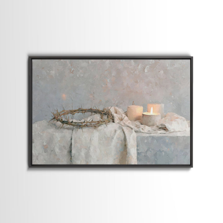 Quiet Reverence | Framed Canvas Print | Christian Wall Art | Christian Art Print | Jesus Painting | Christmas Art | Christian Decor