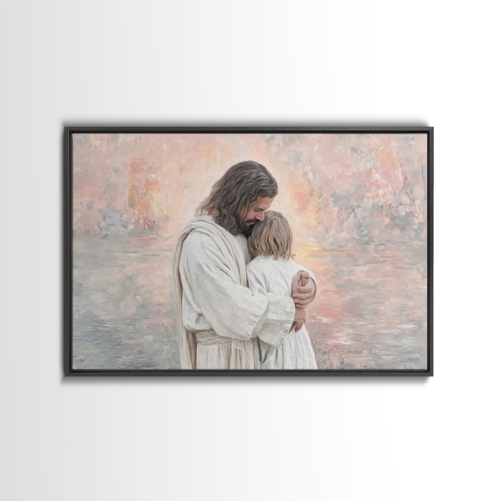 Eternal Embrace – Framed Canvas Print – Christian Wall Art – Jesus Art Print – Christian Art Canvas – Modern Christian Art – Christian Gift