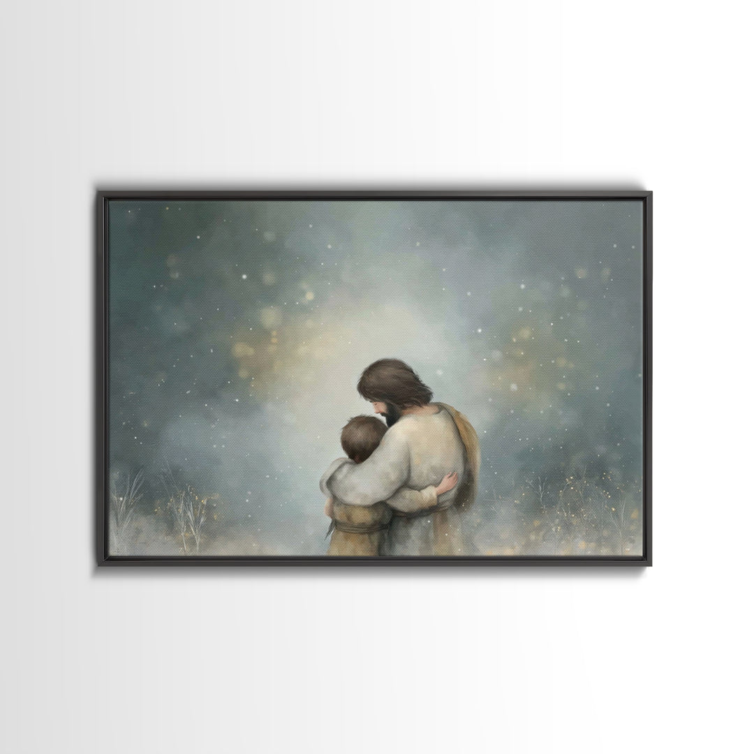 Heavenly Refuge – Framed Canvas Print – Christian Wall Art – Jesus Canvas Art – Christian Art Canvas – Moody Christian Art – Christian Pain