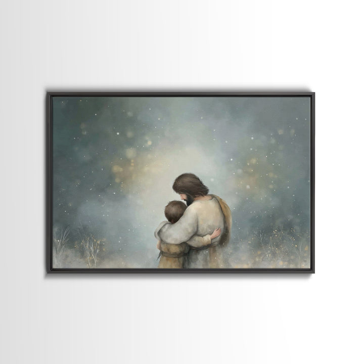 Heavenly Refuge – Framed Canvas Print – Christian Wall Art – Jesus Canvas Art – Christian Art Canvas – Moody Christian Art – Christian Pain