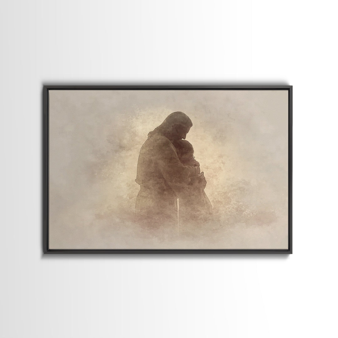 Sacred Shelter – Framed Canvas Print – Christian Wall Art – Christian Art Canvas – Abstract Christian Art – Moody Christian Art – Christian