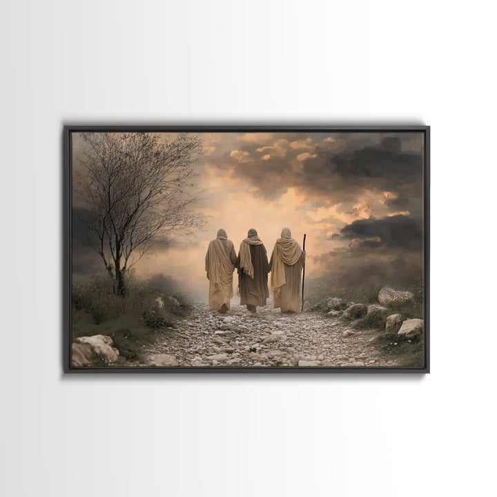Dusty Path Grace, Framed Canvas Print, Christian Wall Art, Christian Art Print, Jesus Painting Canvas, Vintage Christian Art, Christmas Art