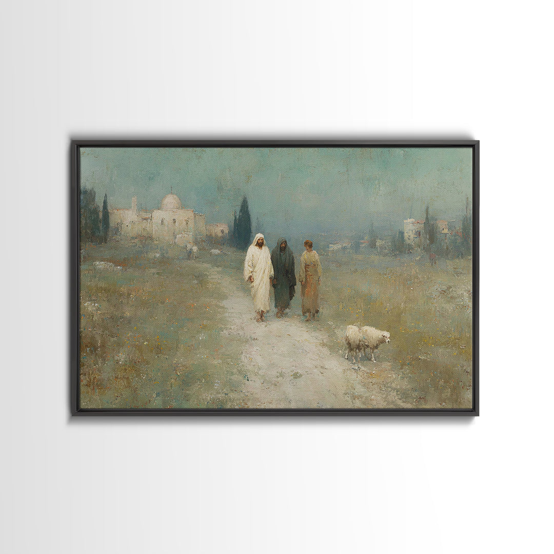 Sacred Pathway – Framed Canvas Print – Christian Art – Christian Wall Art – Jesus Painting – Modern Christian Art – Christian Christmas Dec
