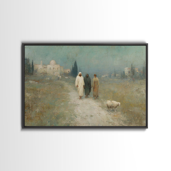 Sacred Pathway – Framed Canvas Print – Christian Art – Christian Wall Art – Jesus Painting – Modern Christian Art – Christian Christmas Dec