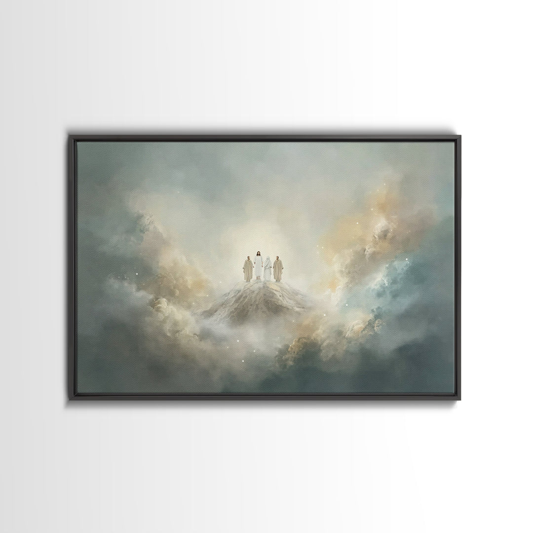 Mountaintop Glory – Framed Canvas Print – Christian Christmas Art – Christian Art Canvas – Christian Wall Art – Jesus Painting – Modern Chr
