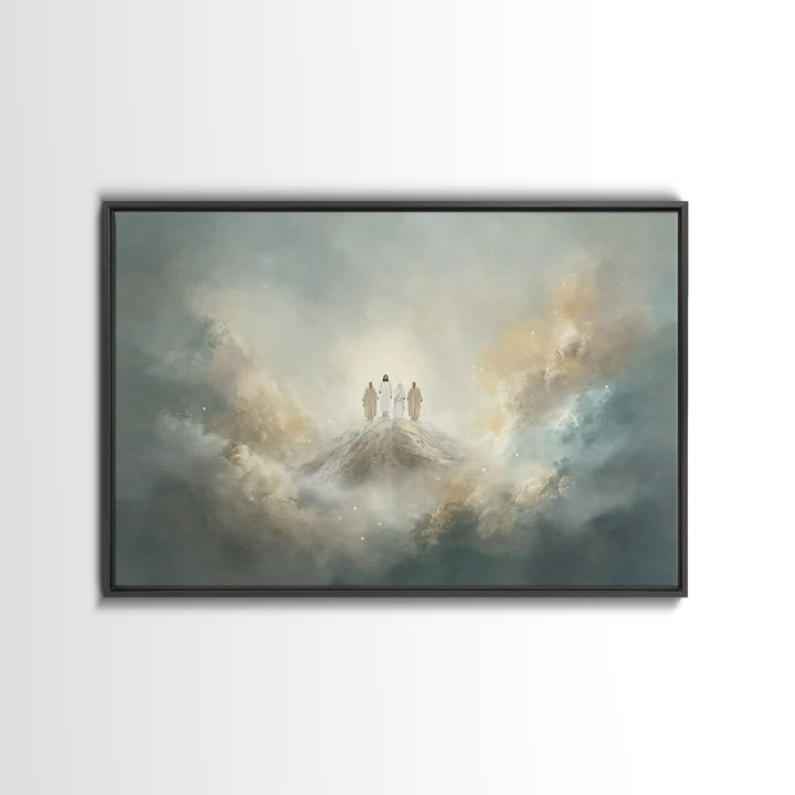Mountaintop Glory – Framed Canvas Print – Christian Christmas Art – Christian Art Canvas – Christian Wall Art – Jesus Painting – Modern Chr