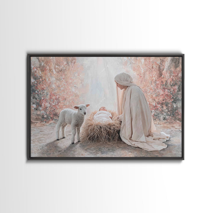 Bethlehem Grace, Framed Canvas Print, Christian Christmas Art, Christian Wall Art, Jesus Painting, Christian Art Canvas, Christmas Art Prin