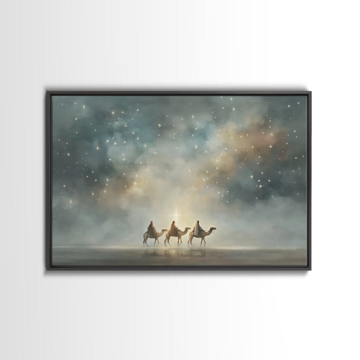 Heavenly Light Path, Framed Canvas Print, Christian Wall Art, Christian Christmas Art, Christmas Canvas Wall Art, Christian Art Canvas, Chr