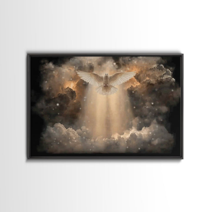 Heavenly Descent – Framed Canvas Print – Christian Wall Art – Christian Art Canvas – Christian Christmas Art – Jesus Painting